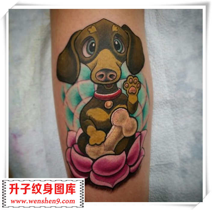 欧美卡通狗纹身图案
