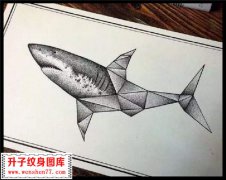 <b><font color='#FF0000'>几何、点刺图案 鲨鱼纹身手稿 图案大全</font></b>