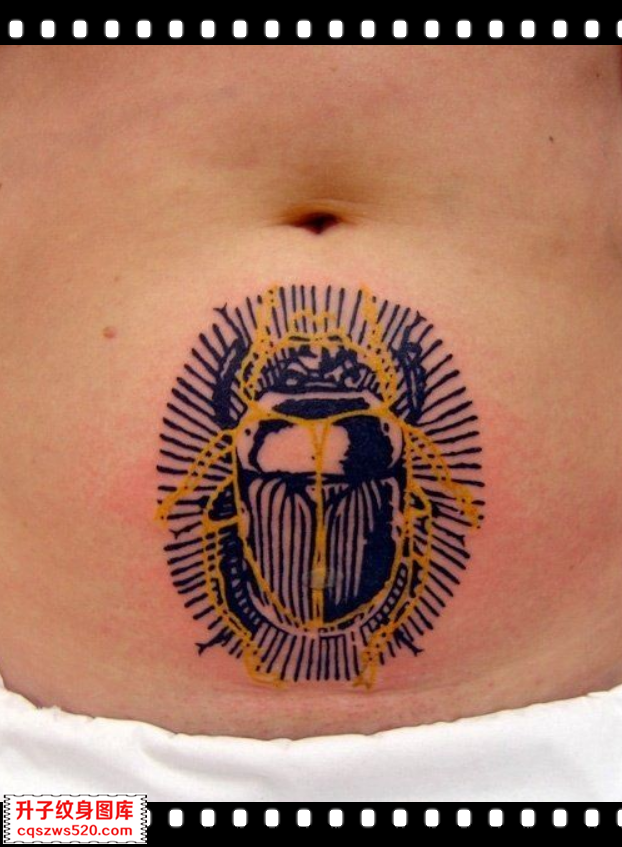 腹部昆虫纹身图案