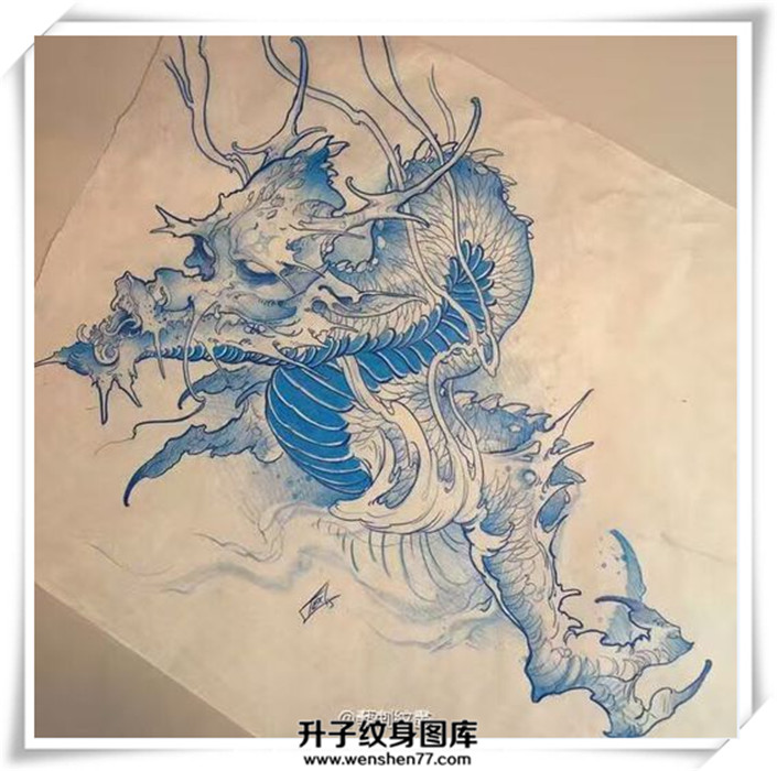 龙纹身手稿图片