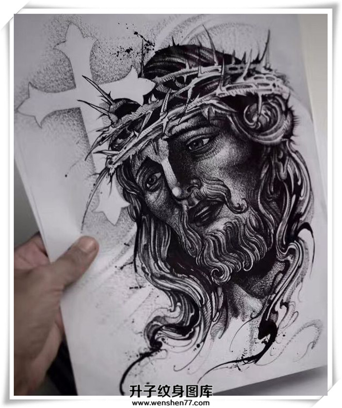 耶稣纹身手稿大全