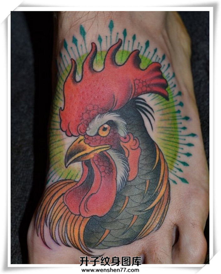 公鸡纹身图案