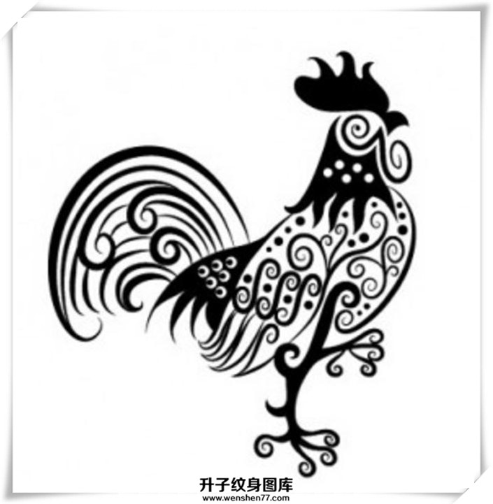 鸡图腾纹身图案