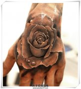 手背植物纹身什么好看？玫瑰花很不错！