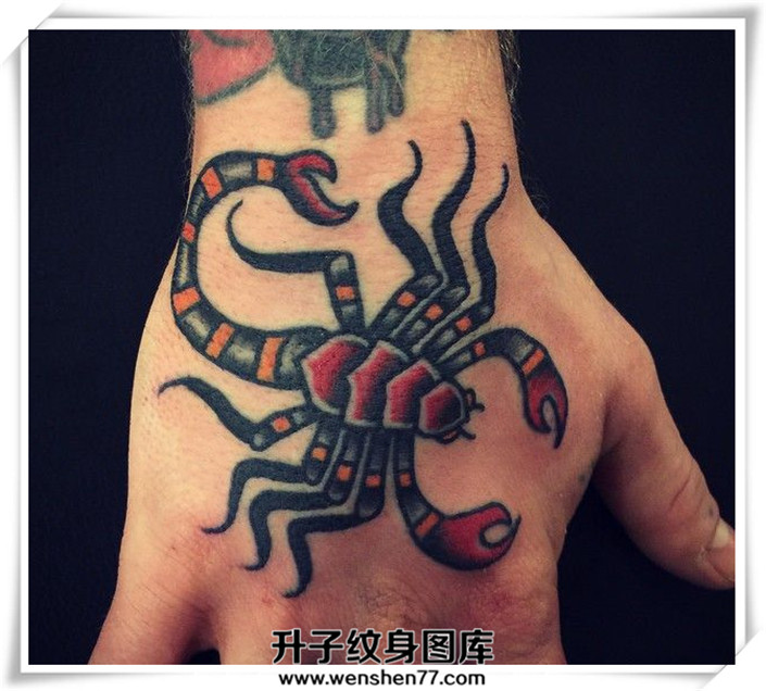 手背蝎子纹身图案