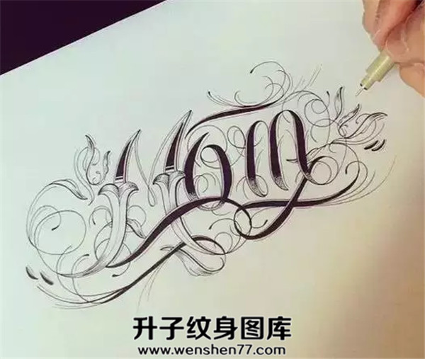 奇卡诺字体纹身手稿