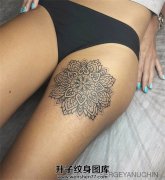 <b>性感的大腿纹身 梵花纹身图案</b>