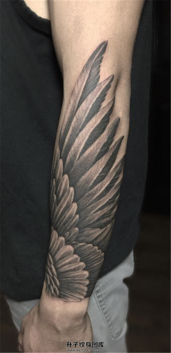 手臂翅膀纹身图案