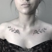 <b>重庆纹身 锁骨纹身 植物花草纹身图案</b>