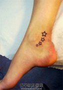 <b>重庆纹身店 脚踝纹身 脚踝五角星纹身图案</b>