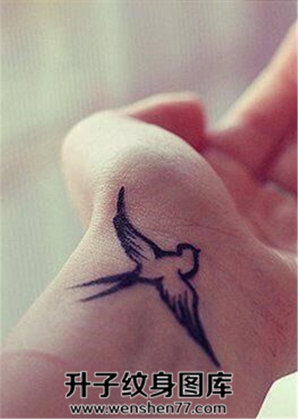 手腕燕子纹身图片