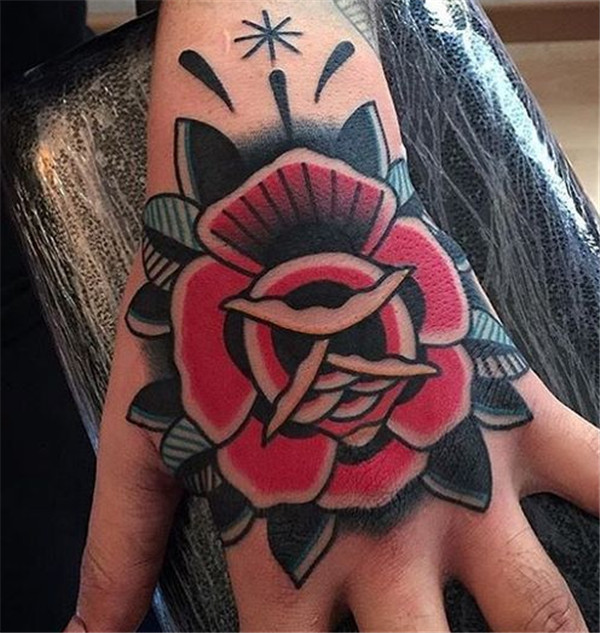 手背纹身 玫瑰花纹身图案 重庆纹身