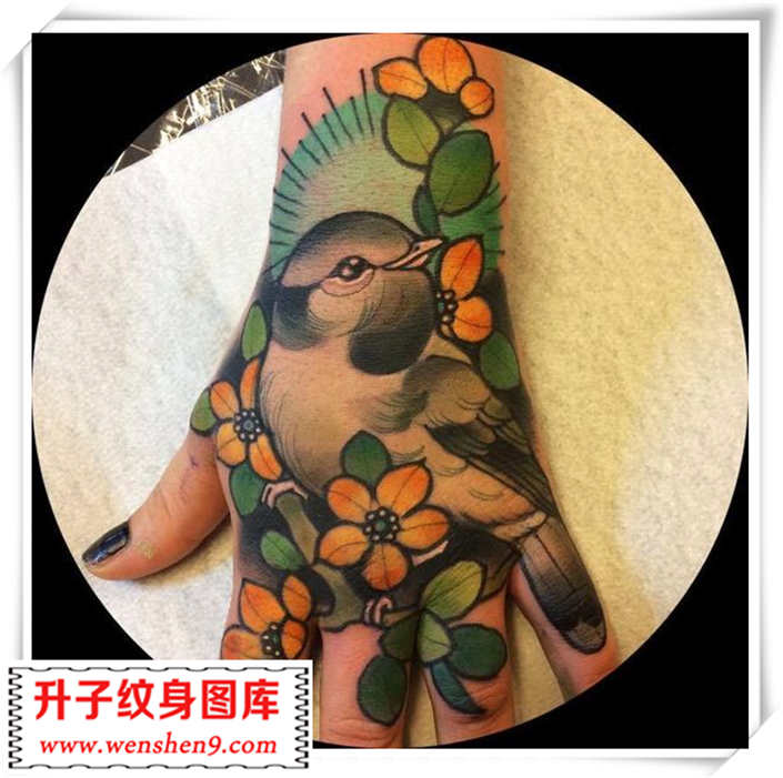 手背纹身 鸟纹身图案 重庆纹身