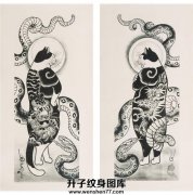<b>猫蛇纹身手稿图案大全_猫蛇纹身图片</b>