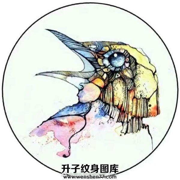 动物鸟纹身手稿图案  重庆纹身店