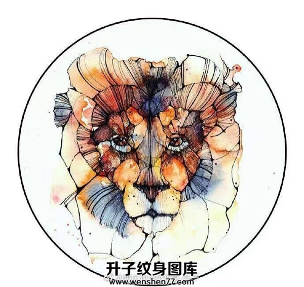 狮子纹身手稿图案  重庆纹身店