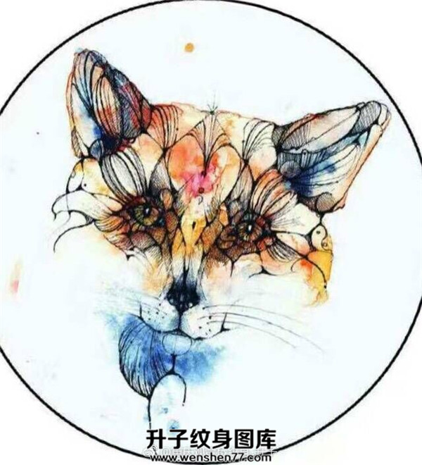狐狸纹身手稿图案 重庆纹身店