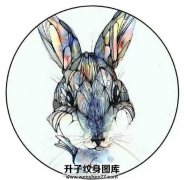 <b>水彩兔子纹身手稿图案</b>