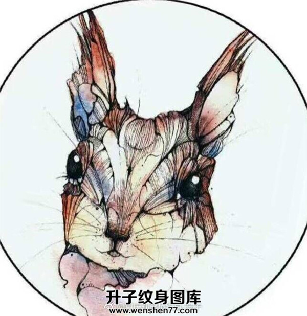 兔子纹身手稿图案 重庆纹身店