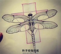 <b>蜻蜓纹身手稿图案</b>
