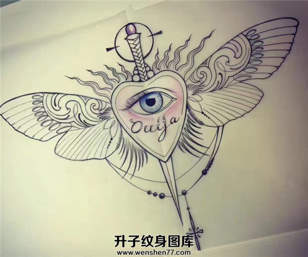 new school纹身手稿图案