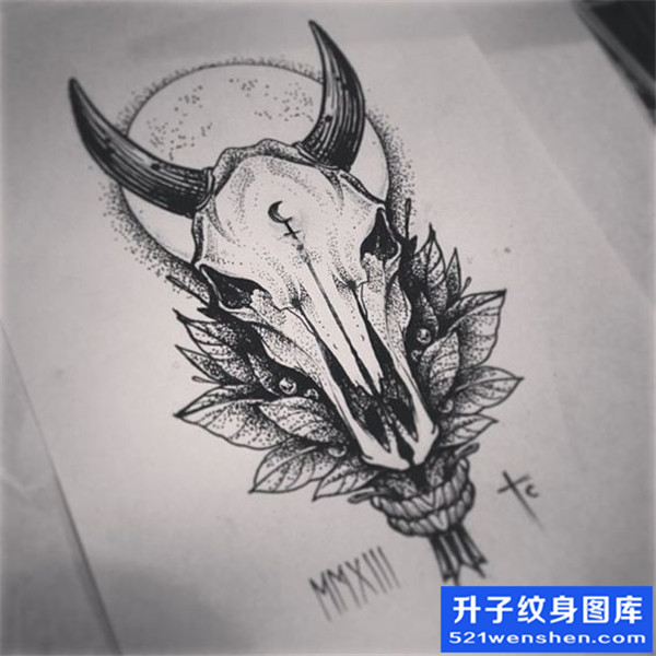 兽头纹身手稿图案