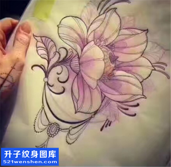 植物花纹身手稿图案