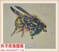 <b>纹身培训 - 重庆学员的练习作品 蜜蜂纹身图案</b>