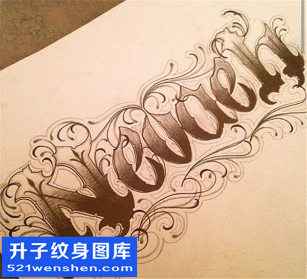 奇卡诺花体字母纹身手稿
