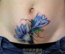<b>腹部遮盖疤痕纹身图案 植物纹身</b>