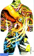 <b>满背彩色章鱼纹身手稿图案</b>