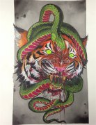 <b>老虎蛇纹身手稿图案大全</b>