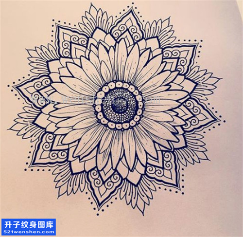 曼陀罗花纹身手稿  重庆最有名的纹身店