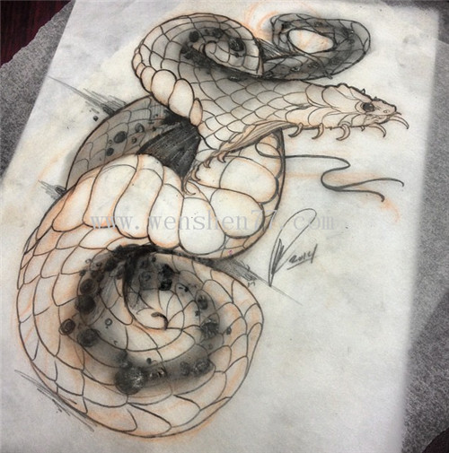 蛇纹身手稿 重庆有名的纹身店