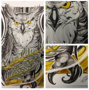 <b>猫头鹰纹身 猫头鹰纹身手稿 猫头鹰纹身图案</b>