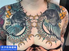 <b>重庆最有名纹身店 升子刺青 胸口大V纹身图案</b>