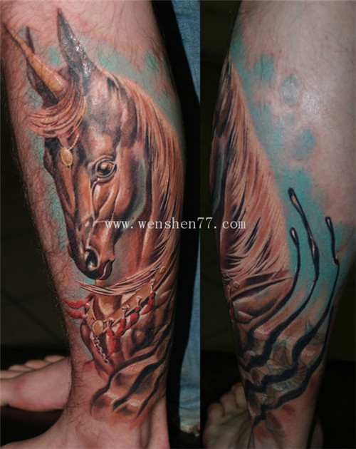 十二生肖纹身 马纹身 马纹身图案 马纹身寓意