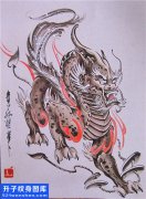<b>中国风麒麟纹身手稿图片大全</b>