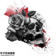 <b>骷髅玫瑰花纹身手稿</b>