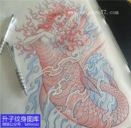 <b>美丽的彩色美人鱼纹身手稿图案</b>