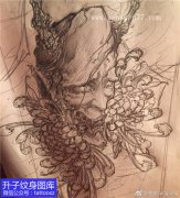 <b>上海苍龙刺青般若菊花纹身手稿图案</b>
