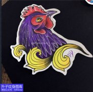 <b>欧美彩色公鸡头纹身手稿图案渝北</b>