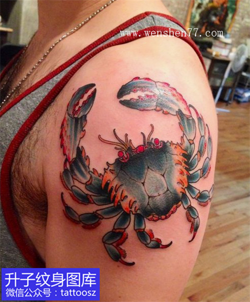 大臂螃蟹纹身