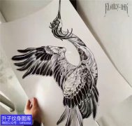 <b>仙鹤纹身手稿图案</b>