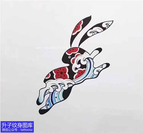 兔子纹身手稿图案