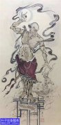 <b>中国风国画降龙罗汉纹身手稿图案</b>