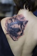 <b>肩膀纹身遮盖旧纹身动物纹身图案</b>