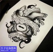 <b>心脏章鱼纹身手稿图案大全</b>
