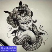 <b>撒旦与蛇纹身手稿图案</b>