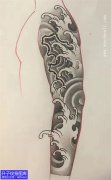 <b>武隆新传统浪花与石头花臂纹身手稿-精品图片</b>